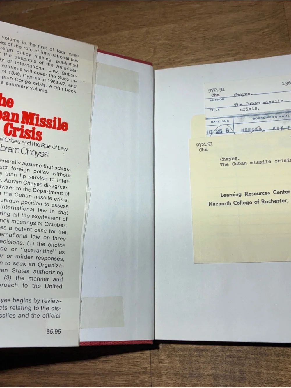 1974 The Cuban Missile Crisis Abram Chayes Hardcover Oxford University Press